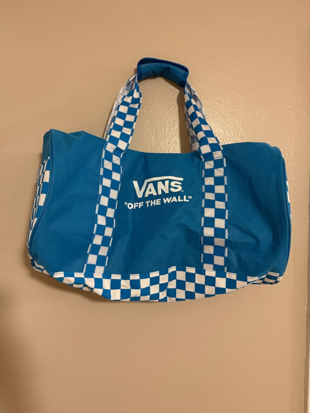 Vans Blue Duffel with White Checkerboard Trim
